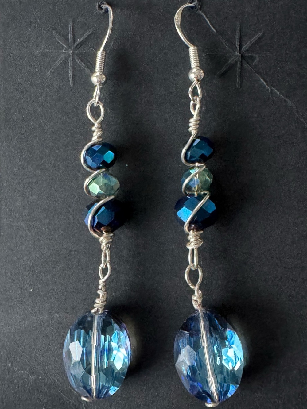 Sterling Silver & Art Glass Earrings